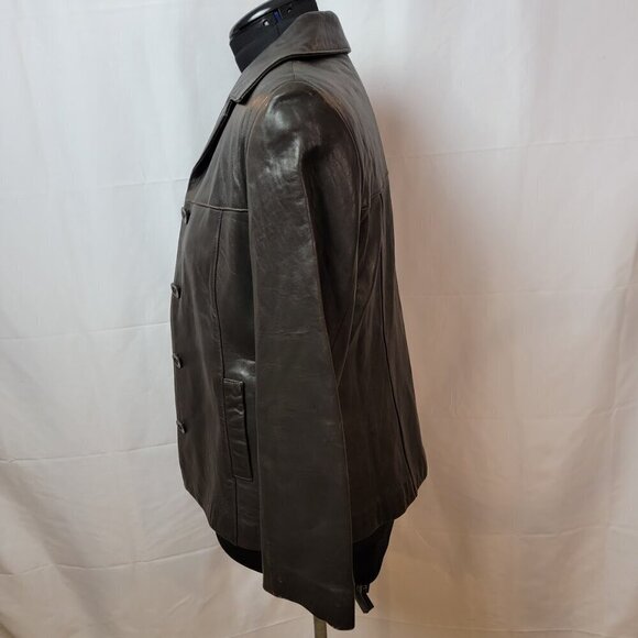 Vintage Anonymous by John Carlisle Leather Jacket - Size L Petite - Picture 5 of 10